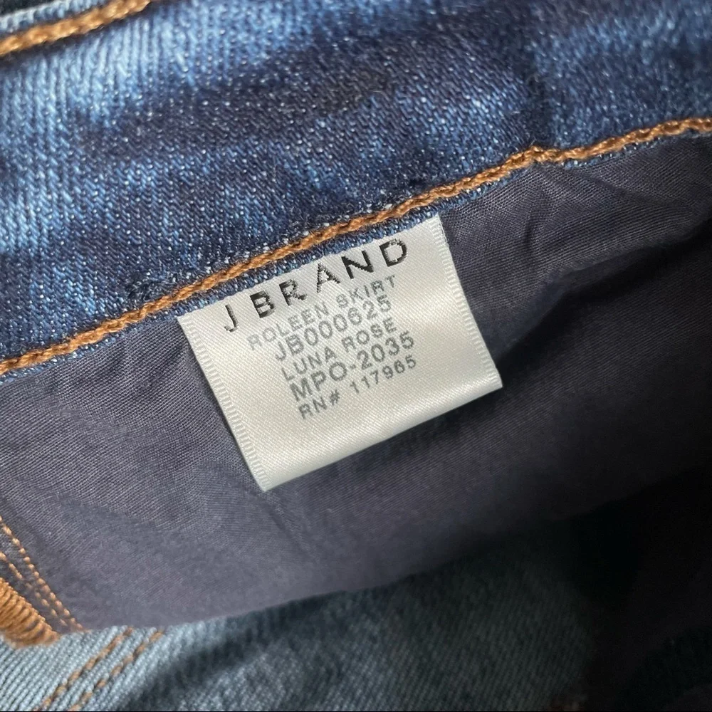 J Brand Roleen Luna Rose Blue Cutoff Denim Skirt